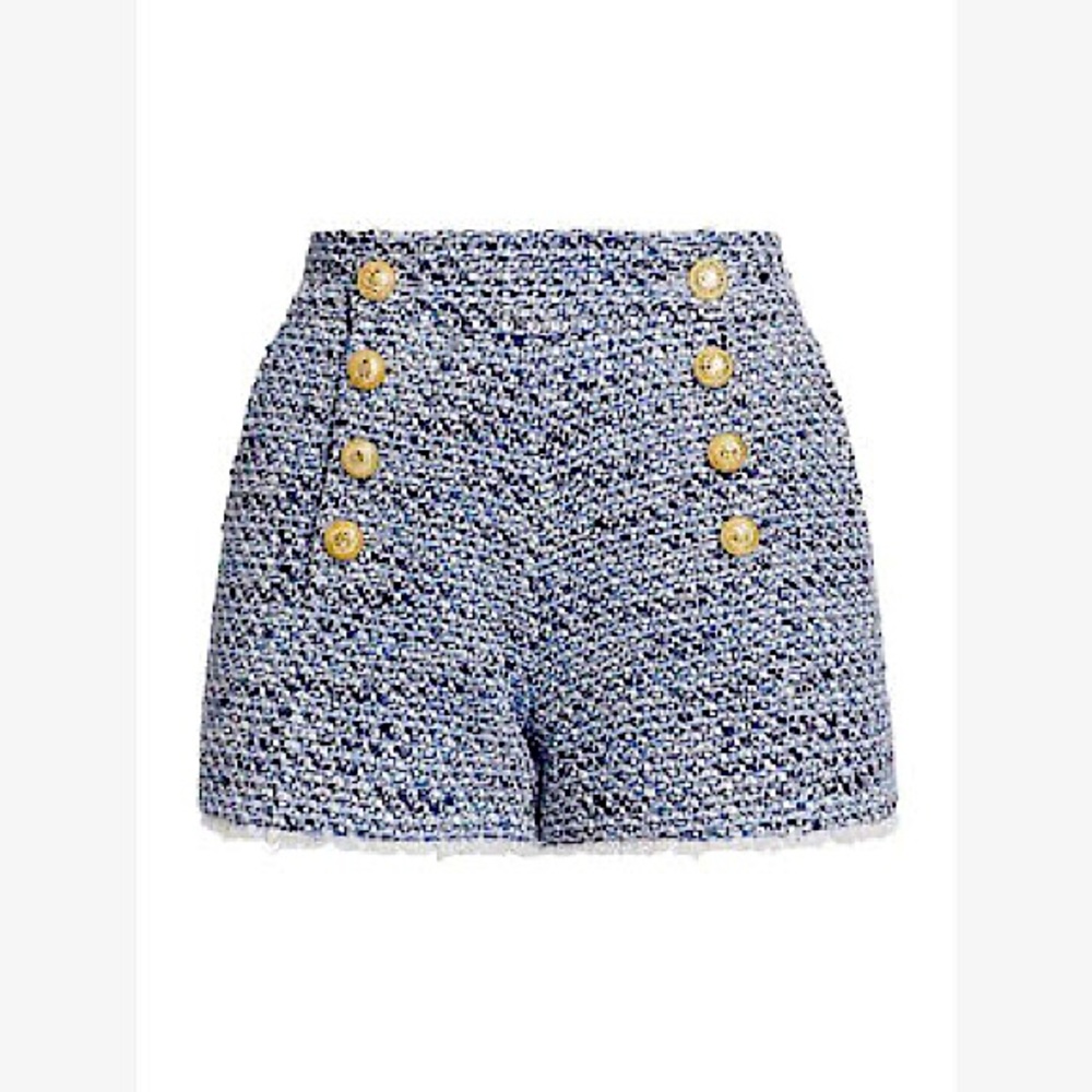Generation Love High Waist Lizzy Tweed Shorts Blue Melange excellent condition